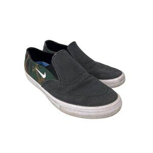Nike SB Portmore II Slip On Sneakers Size 7 Gray Camo Swoosh Skateboarding Trend